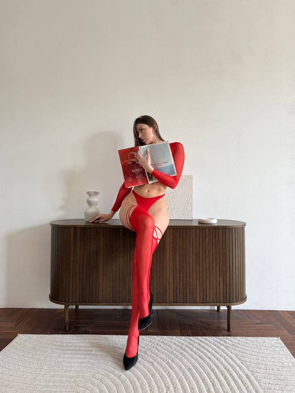 Elsa Luxury Set (Çorap Dahil) - Kırmızı