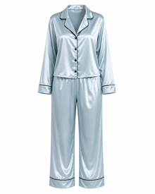 Saten Pijama Takımı - Buz Mavisi