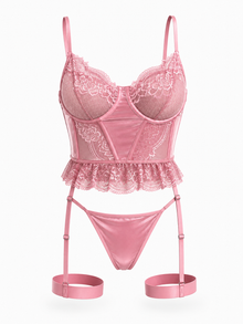 Elodie Garter Set - Pembe