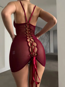 Transparan Babydoll (Külot Hediyeli) - Vişne