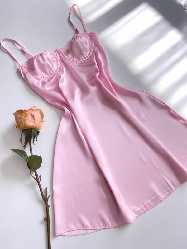 Saten Gecelik - Pembe