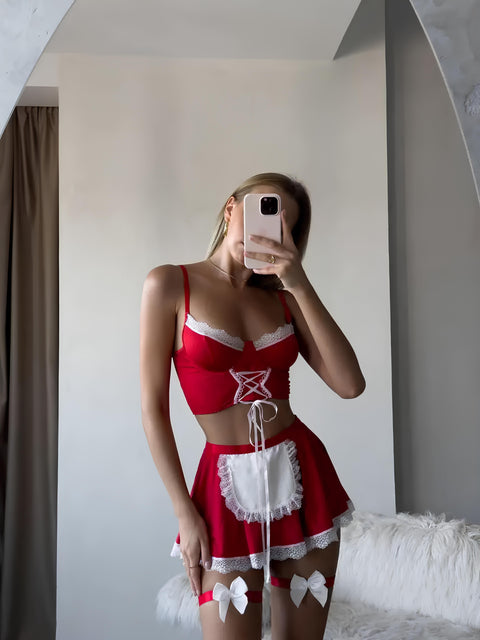 ÖZEL ÜRETİM KIRMIZI KOSTÜM