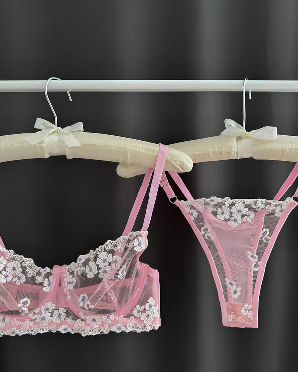 Daisy Bra Set - Pembe